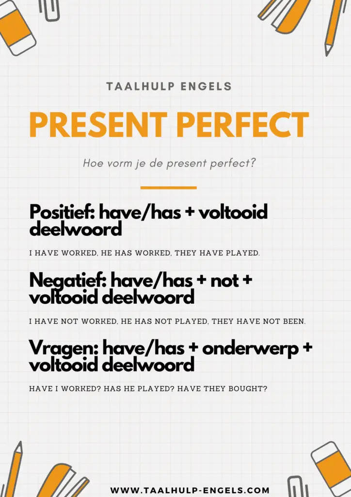 Present Perfect - Vorm Taalhulp Engels
