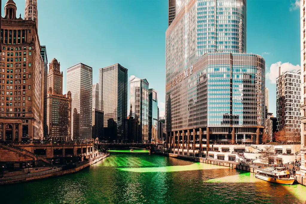 Chicago River Saint Patrick's Day Taalhulp Engels