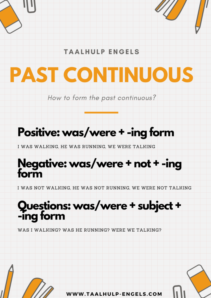 Past Continuous Form Taalhulp Engels