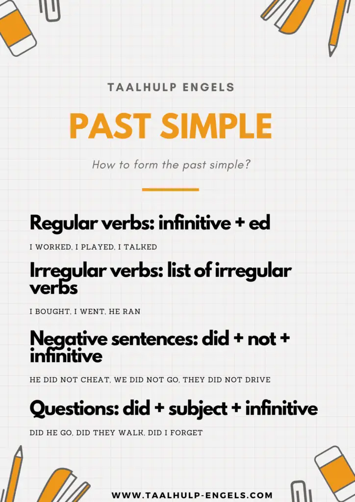 Past Simple Form taalhulp Engels