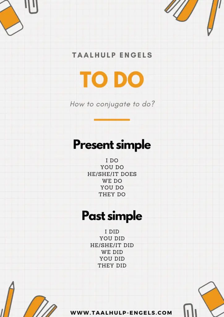 to do conjugate Taalhulp Engels